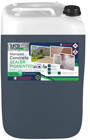 Pattern Imprinted Concrete Driveway Sealer, Dark Grey, 10 lt | Grey, Clear or Black Available, Gloss Wet Look Finish, 20 Litres Option Available