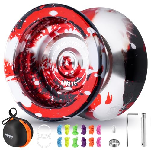 MAGICYOYO N11 Profi JoJo, Trick JoJo mit Leerlauf und Kugellager, Festliches Schädel Design, Responsive & Unresponsive Yoyo für Erwachsene, Magic Jo Jo mit 12-Saiten, Gewichtsring, Lager Kit