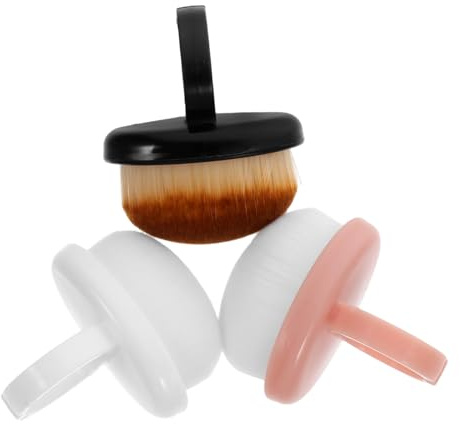 VICASKY Brosse à Ongle Ronde en Nylon 3pcs Manche Court, Compacte et Portable, pour Nettoyer et Dépoussiérer les Ongles Lors Manucure