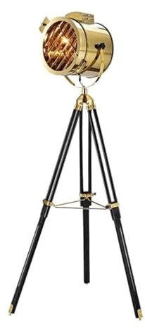 ZJHAHJY Lampadaire de Style Industriel, Lampe sur Pied à trépied avec Abat-Jour en Acier Inoxydable, Lampe de Lecture, lampadaire Haut de Style européen, Design Exquis