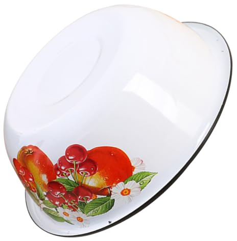 TOYANDONA Retro Emailleschale Große Kapazität für Küche und Zuhause | Glatte Kanten, Robust Verarbeitet, Klassischer Stil, für Familien und Restaurantgeschirr