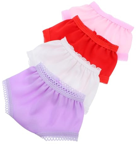 LALADEFIEE Couches Poupée en Polyester Lot de 4 Pièces Pratiques et Faciles à Ranger sous-vêtements pour Poupées Adaptés au Jeu de Rôle DIY Style Aléatoire