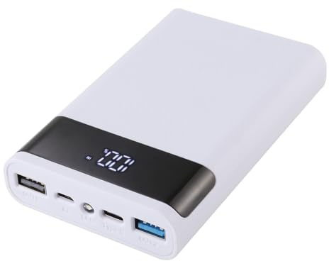 Dioche Batteria Al Litio Fai da Te Batteria Al Litio Fai da Te Power Bank Shell Box con Uscita USB e Display LCD - Caricabatterie Personalizzabile da 12000 MAh per Smartphone, Design Leggero e (9600)