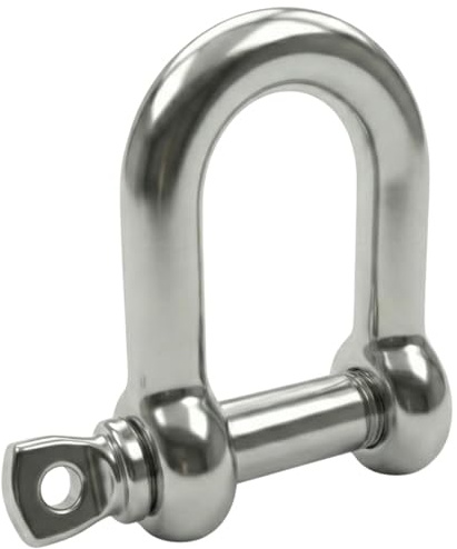 Lumonic Grillo V4A in acciaio inox | 8mm | Inossidabile + resistente all'acqua di mare | Filetto scorrevole | Grillo a D per amaca, tenda, sartiame, catene