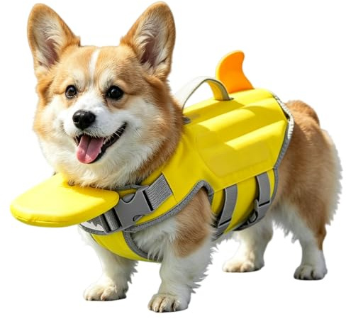Giubbotto Salvagente per Cani Piccoli, Salvagente Cane Taglia Piccola con Maniglia di Salvataggio, Impermeabile, per Cani di Piccola e Media Taglia, Piscina, Estate, Allenamento，XS