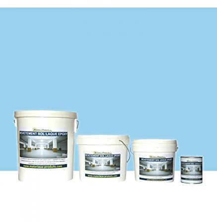 MATPRO - Peinture Laque Epoxy Sol & Mur - Sans Solvant, Auto-Lissant - Supports Intérieurs Horizontaux, Travaux Neufs/Réparation - Miroir Bleu Piscine - 2.5Kg