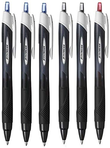Rollerball de tinta jetstream 1.00 m/m (6 uidades 3 azules,2 negros, 1 rojo)