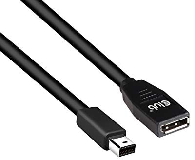Club 3D CAC-1121 Mini DisplayPort to DisplayPort Bi-Directional 1.4/Hbr3 M/F Cable DP 1.4 8K 60Hz 1m- 3.28ft
