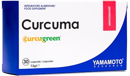 YAMAMOTO RESEARCH Curcuma 30 capsule, integratore antiossidante e antiinfiammatorio ad alta biodisponibilità, certificato Curcugreen!