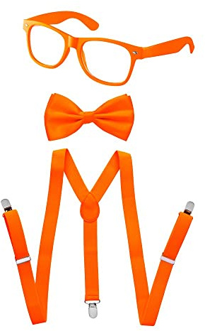 Dress Up America Reggicalze Unisex Bambino Neon, Accessorio Cravatta A Farfalla