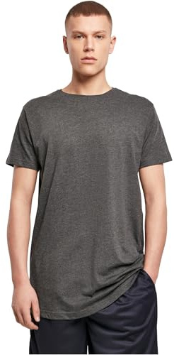 Build Your Brand Shaped Long Tee T-Shirt, Anthracite, 5XL Homme