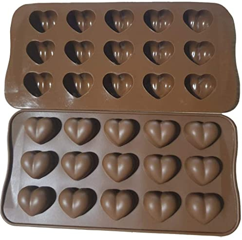 Onlineforu LTD Heart Shape Silicone Moulds – Reusable Non-Stick Moulds for Chocolate, Jelly, Candy, Wax Melts, Gummies, and Crafts – BPA-Free, Flexible, Oven, Freezer & Dishwasher Safe
