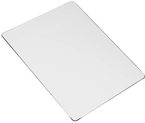 MengH-SHOP Musmatta i metall tunn hård musmatta dubbelsidig vattentät musmatta för bärbar dator, dator och PC 220 x 180 x 2 mm (silver)