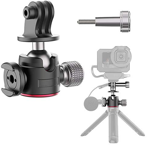 Hensych Universeller 360° verstellbarer Metall-Kugelkopf mit Blitzschuh für Action-Kameras für Hero 9, 8, 7, 6, 5, für Mikrofon, Fülllicht, Fotografie, Vlog etc.