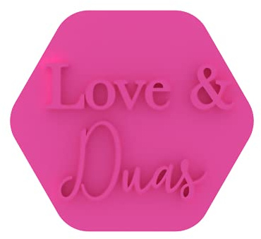 LissieLou Love & Duas Cookie Stamp Eid Ramadan Celebrations Icing Stamp Fondant Embosser - Light Pink
