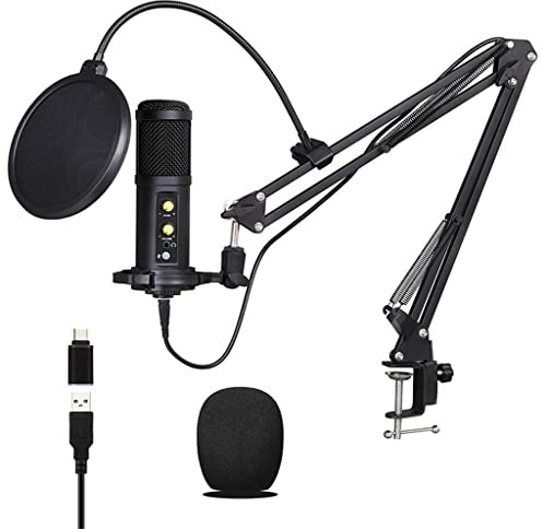 MSUDGH BM850 USB Microphone for Recording/Streaming/Gaming, Professional Microphone for PC/Laptop, Voice Volume Control
