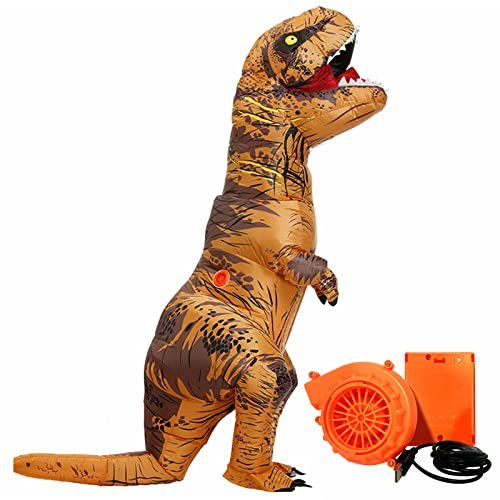 WeYingLe T-Rex uppblåsbar kostym, halloween dinokostym barn för cosplay fest, halloween, uppblåsbar dinosauriekostym för barn och småbarn (dinosaurie), 120cm - 140cm, WKD003