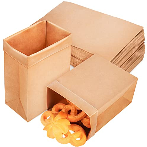 Cabilock Papiertüten 120 Stücke Braune Kraftpapiertüten Kraftpapier Behandeln Favor Lebensmittelbehälter Für Kekse Brot Sandwich Snacks Tüten