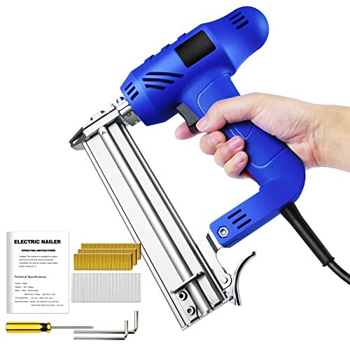 Electric Staple Gun Nail Gun, 2 in 1 Electric Brad Nailer/Stapler 15-32MM 18 Gauge with Safety Lock, Staple Gun Heavy Duty for DIY Project of Upholstery, Woodworking, Fence