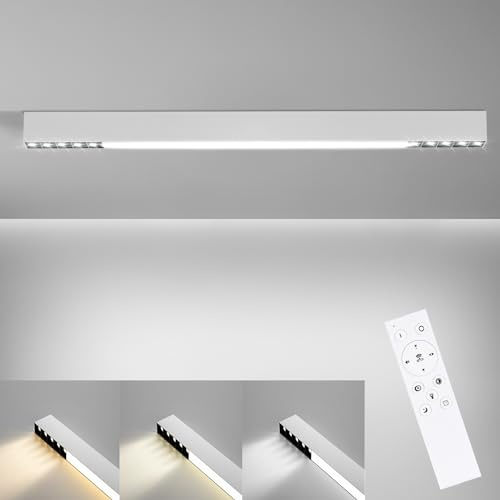 Glitzerlife Deckenlampe LED Deckenleuchte Wohnzimmer 25W Wohnzimmerlampe | Lang Modern 80CM Bürolampe Decke Dimmbar mit Fernbedienung Deckenbeleuchtung Panel Schlafzimmerlampe für Schlafzimmer