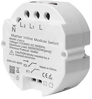 WiFi Smart Light Switch Modul, Matter-zertifiziert, 2-Wege DIY Mini Switch Modul, funktioniert mit Homekit Siri Google Home