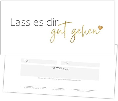 Eummel 25 hochwertige Blanko Gutscheine zum selbst Ausfüllen | Ideal für Nagelstudio Friseur Kosmetik Massage Wellness Fußpflege | Gutscheinkarte Geschenkgutschein