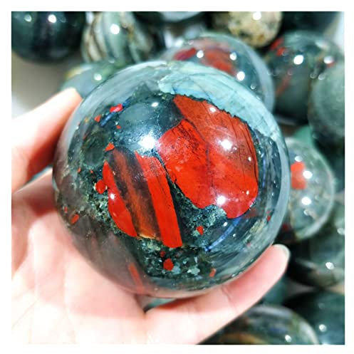 DSINEY Cristallo Naturale Pietre preziose Naturali grezze Sfera di Pietra sanguigna Sfere burattate Cristalli e Pietre Reiki Ornamento Feng Shui Pietre di Quarzo (Size : 6-7cm)