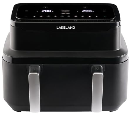 Lakeland Large Adjustable Drawer Air Fryer 9L – Dividing Wall For Ultimate Versatility 8 Settings