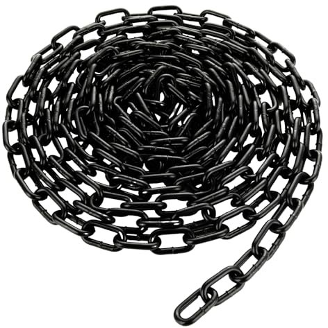 VIDETOL Stahlkette aus Kohlenstoffstahl, 6 meter 6mm Starke Stahlkette, Schwarz Gliederkette für Lampenkette, Hundekette, Absperrketten