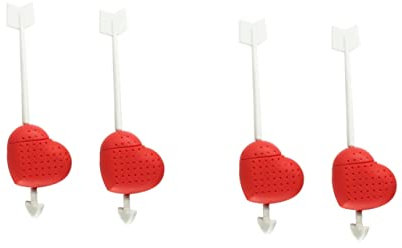 Alipis 4 Pièces passoire filtre à thé infuseur à thé en vrac filtre de tasse de thé boules de thé fleuries de passoire à feuilles passoire à thé théière Coupe boule à thé rouge