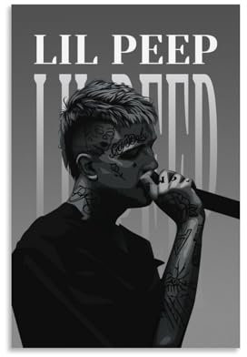 TSNKNP Lil Peep Rapper Classic Poster Dekorative Malerei Leinwand Wandkunst Wohnzimmer Poster Schlafzimmer Malerei,Wandkunst Bilddruck Moderne Familienzimmer Dekor 12x18inch(30x45cm)