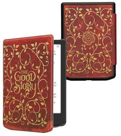 kwmobile Klapphülle kompatibel mit Pocketbook Verse/Verse Pro/Verse Color/Vivlio Light/Light HD Hülle - eReader Case - Buchcover Good Story Gelb Orange Rot