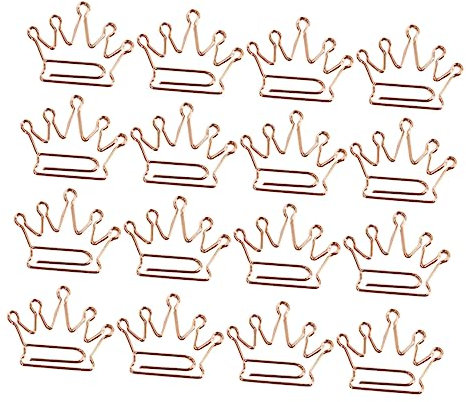 STOBOK 50stücke Büroklammern Papiernadeln Lesezeichen in Kronenform Büro-handbuch-essentials Partygeschenk Roségold Metall Clips Für Homeoffice Schule Geldklammern Papierhalter