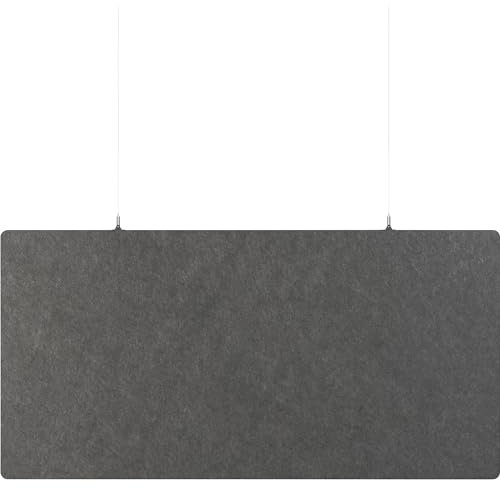 EUROKRAFT | Basic | Panneau Acoustique Suspendu en Feutre Pet | h x l 600 x 1200 mm | Forme rectangulaire | Gris foncé