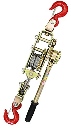 SHENJIA Cabrestante Manual de 4 toneladas, trinquete de tracción eléctrica, Extractor de Cable de Alta Resistencia + 2 Ganchos, cabrestante Manual cabrestante pequeño con tracción