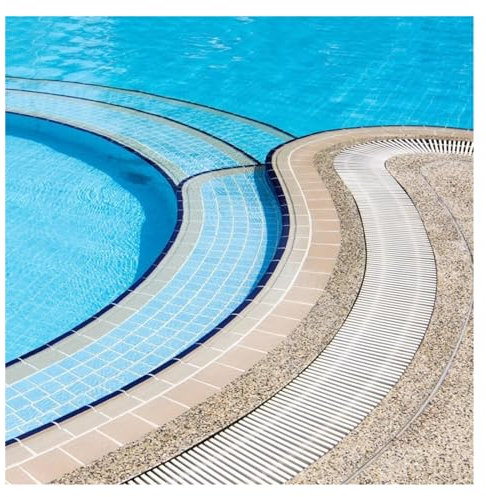 Grille de trop-plein en plastique flexible pour piscine - Grille de vidange antidérapante - Pour extérieur et intérieur - 40 x 100 cm - Gris