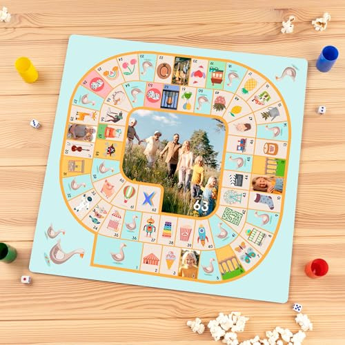 Wanapix | Gänsespiel Personalisiert Gesellschaftsspiele | Spielesammlung Klassiker | Gesellschaftsspiele Familie