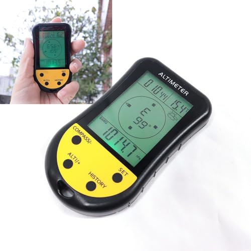Tragbarer Elektronischer Höhenmesser, Multifunktions-Kompass-Thermometer, Wettervorhersageuhr Mit Grüner Hintergrundbeleuchtung, Temperaturmessung Und Speichermöglichkeiten Zum Klettern, Wandern