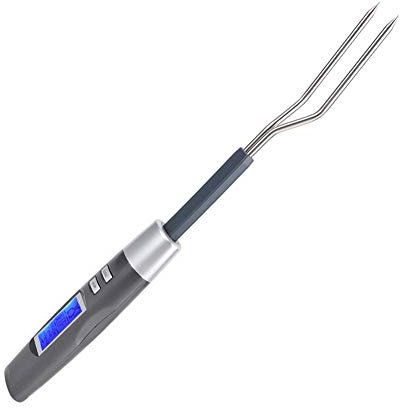 LCD Digital Cooking Fork Meat Thermometer, Digital Meat Thermometer Grill Fork with ℉ Switch for Versatile Use, 10-Minute Auto Shut Down Feature, Large LCD Display