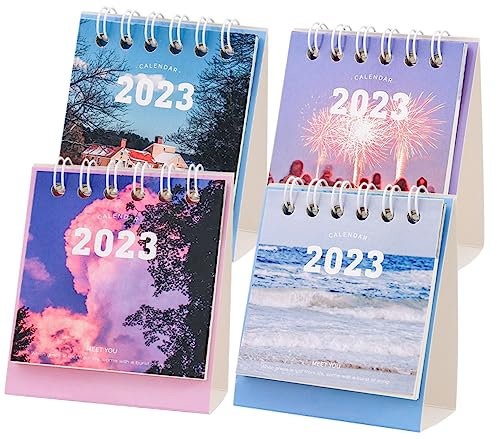 DIYEAH 4stücke Mini Tischkalender Mit Klarem Druck Kleiner Monatskalender Als Haushalts-tischkalender Praktischer Papierkalender Für Schreibtisch Und Büro
