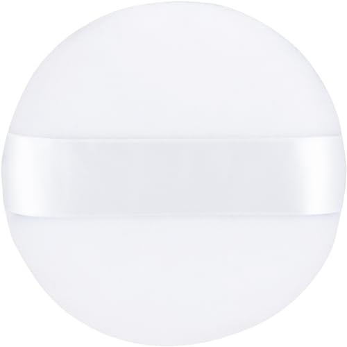 YINGMAN Body Powder Puff Extra Large 6 Soft Dusting Powder Puff for Women Bath and Face Makeup Setting Powder Applicator - Perfect for Talcum or Loose Powder, Big Beauty Sponge (White 6 Only Puff)