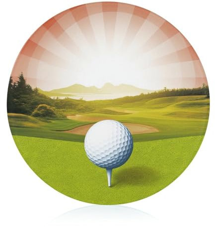 Golf Sport Schneidebrett für Küche, rundes Muster, Schneideblock aus gehärtetem Glas, rutschfestes Glasschneidebrett, personalisierte Schneidematten für Zuhause