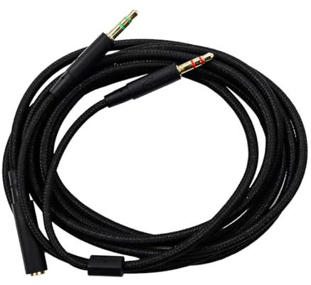 Nicear Câble répartiteur de casque 2 en 1 pour HyperX Cloud Core, Cloud II/Mix/Flight Alpha, adaptateur PC double prise audio 3,5 mm