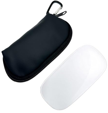 AMMKRO 1 Pcs Leather Storage Carrying Case Bag Dust Protector Covers with Inner Soft Lining for Apple Magic Mouse I and II 2nd Gen