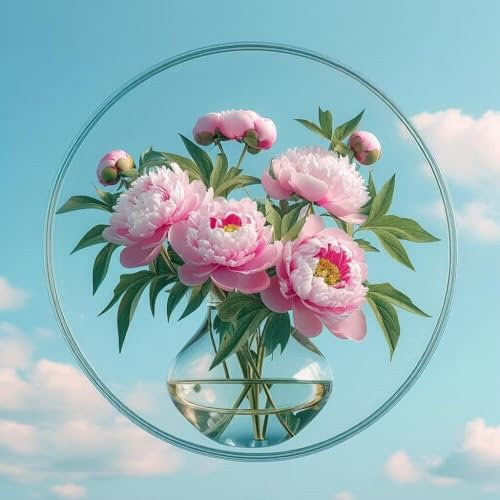 Malen Nach Zahlen Erwachsene Blumenhimmel, DIY Kreativ Set Erwachsene, 100x100cm Malen Nach Zahlen Kinder und Anfänger, mit Pinseln und Acrylfarben Handgemalt Ölgemälde Leinwand, Gifts Decor D-796