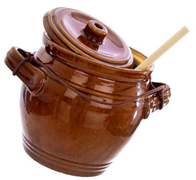 Mikikit Tarro De Pepinillos De Cerámica Autopresión Recipiente Para Alimentos Para Escabechados Cocina