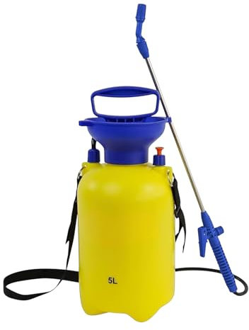 Pompa a Spalla Manuale 5L per Irrorazione | Spruzzatore Pressione Giardino | Nebulizzatore Diserbo Concimazione Disinfestazione | Lancia 55cm + Tubo Rinforzato 120cm