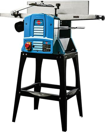 LEMAN - Regruesadora Cepilladora LODRA260, 260 mm, Motor 1500 W, 2 Cuchillas HSS, Avance Automático, Mesa Inclinable 45°