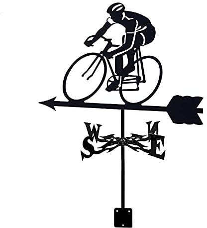 Girouette, outil de mesure en acier inoxydable avec indicateur de direction du vent avec revêtement rouille pour jardin, terrasse, cour, décoion cycliste
