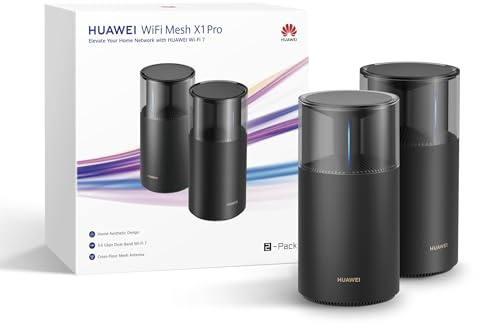 HUAWEI WiFi Mesh X1 Pro (2-Pack) Router, Wi-Fi 7 Doble Banda 3,6Gbps, Negro
